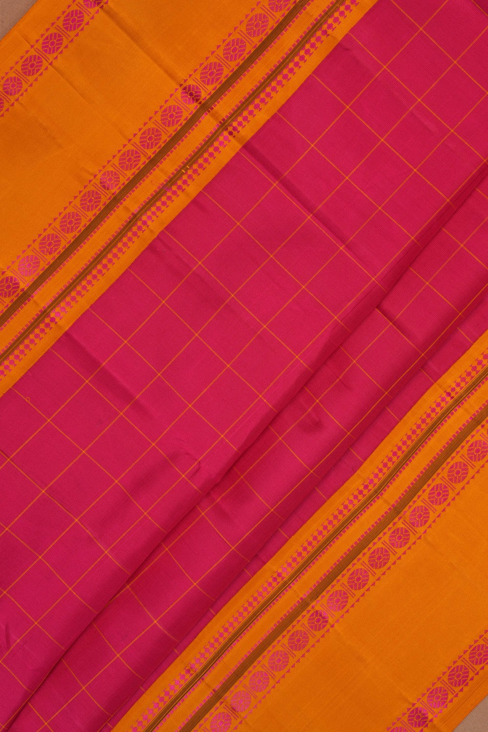 Image of Arani Silk Kattam Pink Saree